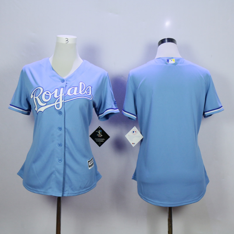 Women Kansas City Royals Blank Light Blue MLB Jerseys